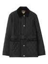 Burberry Women Black Nylon Belted Quilted Jacket In Black