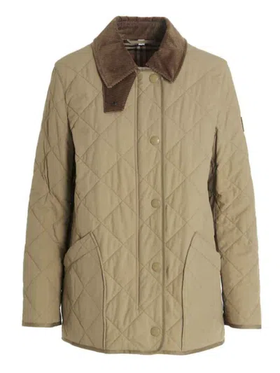 Burberry Quilted Jacket In Beige