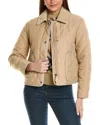 Burberry Lanford Short Quilted Nylon Jacket In Beige