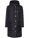 Burberry Roxby Diamond-quilted Mid-length Coat In Black