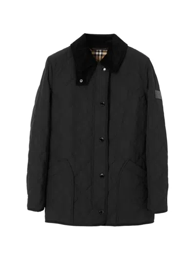 Burberry Quilted Jacket In Blue