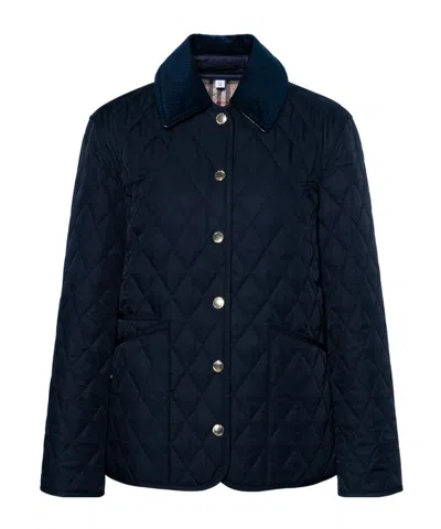 Burberry Quilted Jacket In Blue