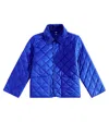 Burberry Kid's Indy Quilted Collared Jacket In Blue