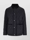 Burberry Diamond Quilted Jacket With Corduroy Collar In Black