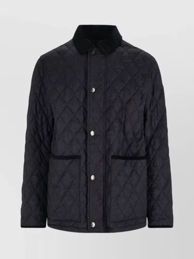 BURBERRY QUILTED JACKET FRONT POCKETS