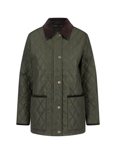 Burberry Quilted Jacket In Green