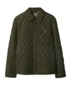 Burberry Green Quilted Jacket With Classic Collar In Tech Fabric Man In Green