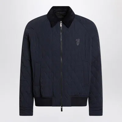 Burberry Quilted Jacket Navy In Blue