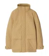 Burberry Check Hood Quilted Nylon Jacket In Neutrals