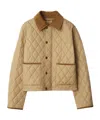 Burberry Corduroy-trimmed Quilted Shell Jacket In Nude