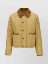 Burberry Quilted Jacket With Corduroy Collar And Pockets