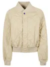 Burberry Quilted Jacket With Relaxed Fit In Neutral