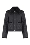 Burberry Quilted Jacket With Snaps In Black