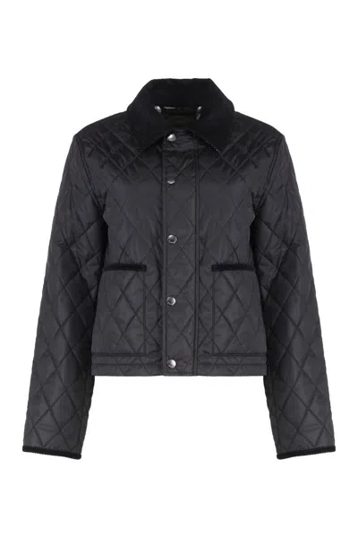 Burberry Quilted Jacket With Snaps In Black