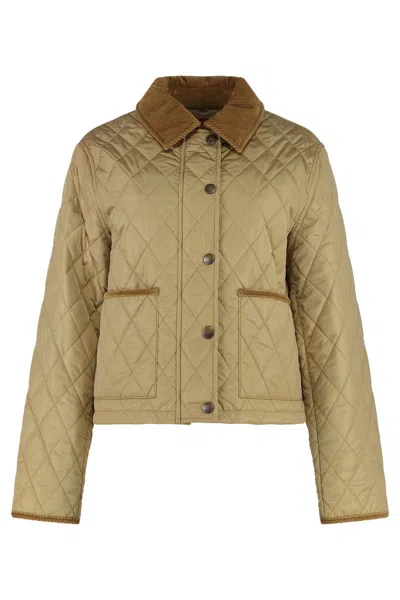 Burberry Quilted Jacket With Snaps In Multi
