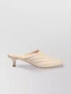 Burberry Quilted Kitten Heel Mules With Embroidered Detail
