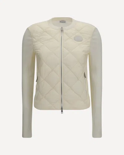 Burberry Quilted Knit Cardigan In Cream