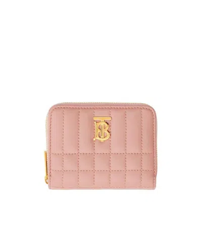 Burberry Quilted-leather Lola Zip Wallet In Pink
