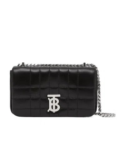 Burberry Quilted Leather Mini Lola Bag In Black