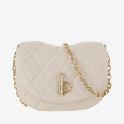 Burberry Quilted Leather Rocking Horse Bag In White