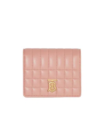 Burberry Quilted Leather Small Lola Folding Wallet In Pink