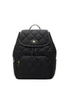 Burberry Womens Black Horseshoe Drawstring Woven Backpack In Black