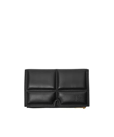 Burberry Quilted Leather Wallet In Black