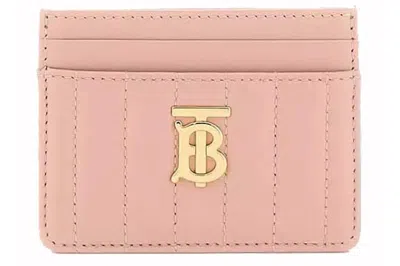 Pre-owned Burberry Quilted Lola Card Holder Pink