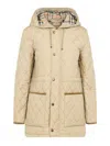 Burberry Quilted Hooded Jacket With Classic Check Interior In Neutral