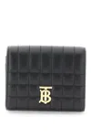 BURBERRY QUILTED NAPPA LEATHER TRI-FOLD WALLET FOR WOMEN IN BLACK