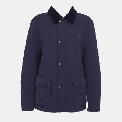 Pre-owned Burberry Quilted Navy Blue Jacket Xl