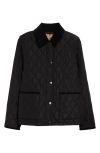 Burberry Check Lining Quilted Nylon Dorset Jacket In Black
