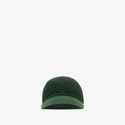Burberry Quilted Nylon Baseball Cap In Ivy