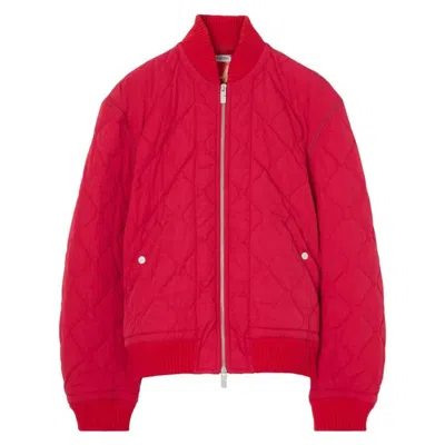Burberry Quilted Nylon Bomber Jacket In Red