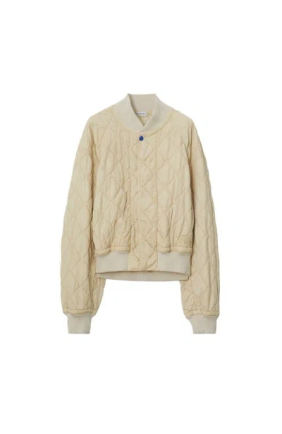 Burberry Quilted Bomber Jacket In Soap