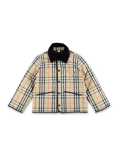Burberry Quilted Nylon Check Jacket For Kids In Multi