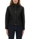 Burberry Quilted Nylon Cropped Jacket In Black