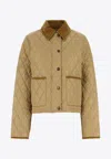 Burberry Quilted Nylon Cropped Jacket In Multi