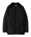 Burberry Diamond Quilted Thermoregulated Barn Jacket In Black