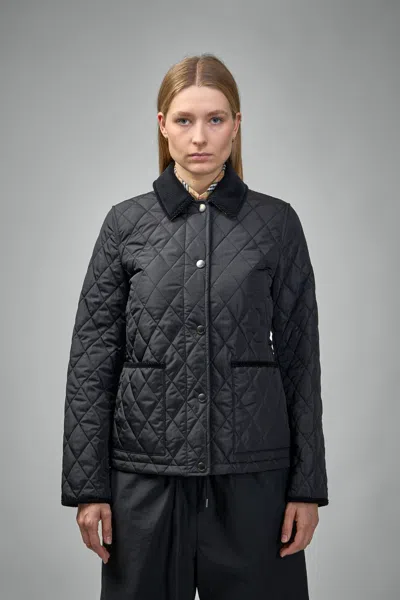 Burberry Women Black Nylon Jacket In Blue
