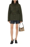 Burberry Quilted Nylon Jacket With Belt In Green