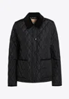 Burberry Check Lining Quilted Nylon Dorset Jacket In Black