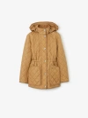 Burberry Diamond-quilted Hooded Jacket In Archive Beige