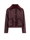 Burberry Mahogany Floriston Cropped Quilted Nylon Jacket Women In Multi