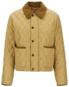 Burberry Cropped Quilted Nylon Jacket In Brown