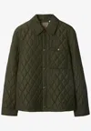 Burberry Quilted Jacket With Corduroy Collar In Black