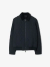 Burberry Logo-embroidered Padded Jacket In Navy/charcoal Melange
