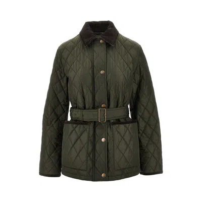 BURBERRY QUILTED NYLON JACKET WITH BELT