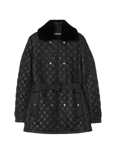 Burberry Quilted Nylon Rosedale Coat In Brown