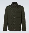Burberry Green Quilted Jacket With Classic Collar In Tech Fabric Man In Shale